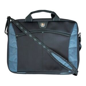 Swiss Gear Wenger Sherpa 17" Laptop Slimcase Padded Crossbody Bag Blue/Black